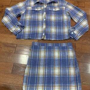 SHEIN Teen Girls Plaid Print Overall Dress Without Top